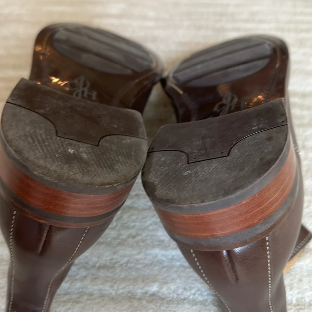EUC Cole Haan Boots Hawthorne Leather Pull-On Chelsea Boots Brown Leather Size 9